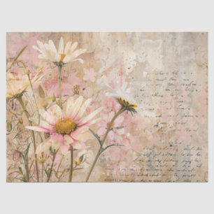 Waterverf Daisies Shabby Perkament Decoupage Tissuepapier