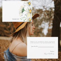 Waterverf Daisies Trouwdouche Bedankt