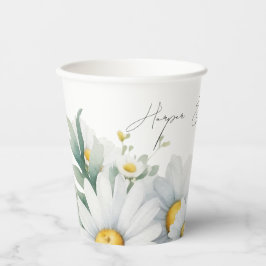 Waterverf Daisies Wildflower Papieren Bekers