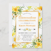 Waterverf Daisies & Yellow Flowers Quinceanera Kaart (Voorkant)