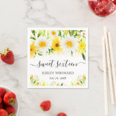 Waterverf Daisies & Yellow Flowers Sweet Sixteen Servet (Insitu)