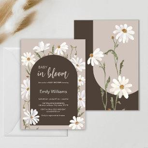 Waterverf daisy baby in bloom flower baby shower kaart