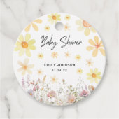 Waterverf Daisy Baby shower Bedankjes Labels (Voorkant)