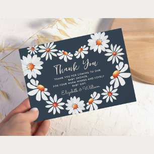 Waterverf Daisy Baby shower Hartelijk dank Bedankkaart