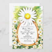 Waterverf Daisy Baby shower Kaart (Voorkant / Achterkant)