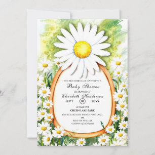 Waterverf Daisy Baby shower Kaart