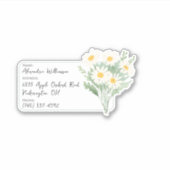 Waterverf Daisy Bagage ID Sticker (Voorkant)