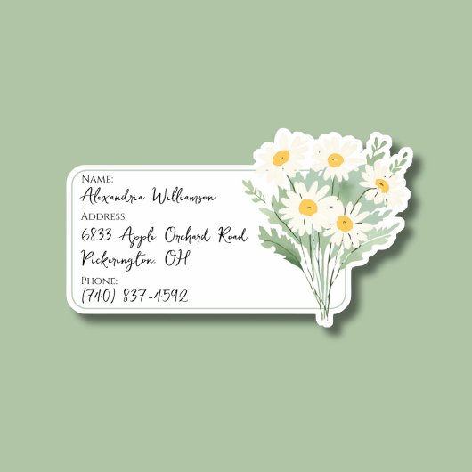 Waterverf Daisy Bagage ID Sticker