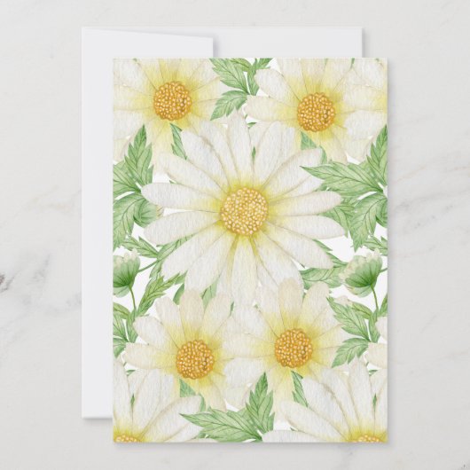 Waterverf Daisy Bloemdoopuitnodiging Kaart (Achterkant)