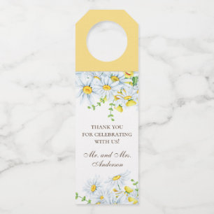 Waterverf Daisy. Bloemen rustieke bruiloft dank u Flessenhanger