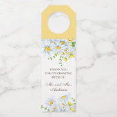 Waterverf Daisy. Bloemen rustieke bruiloft dank u Flessenhanger (Voorkant)