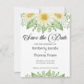 Waterverf Daisy bloemen sparen de datum Save The Date (Voorkant)