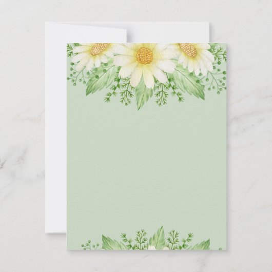 Waterverf Daisy bloemen sparen de datum Save The Date (Achterkant)