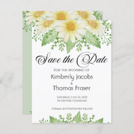 Waterverf Daisy bloemen sparen de datum Save The Date
