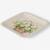 Waterverf Daisy boeket in mand Papieren Bordje (Gebogen)