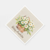 Waterverf Daisy boeket in mand Servet (Hoek)