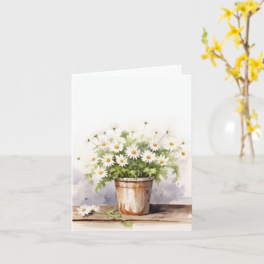 Waterverf Daisy Boeket Note Kaart (Gele Bloem)