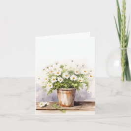 Waterverf Daisy Boeket Note Kaart