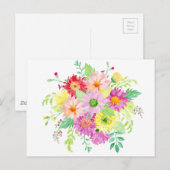 Waterverf daisy bouquet briefkaart (Voorkant / Achterkant)