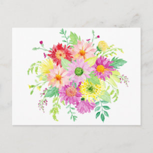 Waterverf daisy bouquet briefkaart