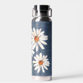 Waterverf Daisy Bouquet over denim Waterfles (Achterkant)