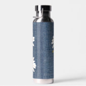 Waterverf Daisy Bouquet over denim Waterfles (Rechts)