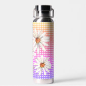 Waterverf Daisy Bouquet over gingham Waterfles (Achterkant)