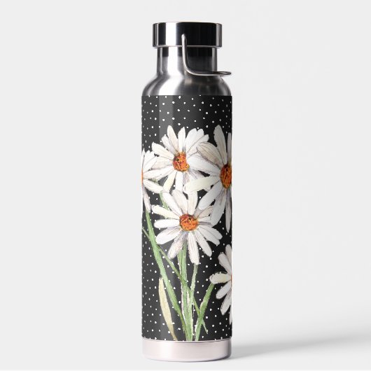 Waterverf Daisy Bouquet over Stippen Waterfles (Links)