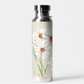 Waterverf Daisy Bouquet over verflauwde muziek Waterfles (Links)