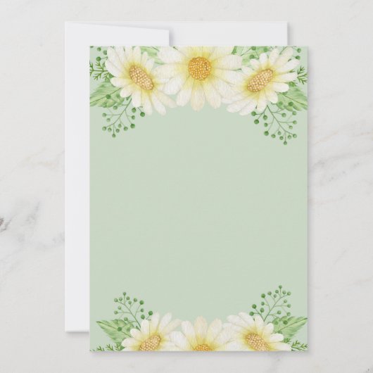 Waterverf Daisy Bridal Shower Kaart (Achterkant)
