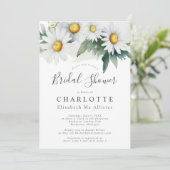 Waterverf Daisy Bruids Douche Uitnodiging (Staand voorkant)