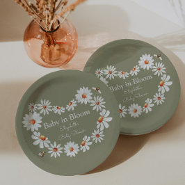 Waterverf Daisy & Bumble Bee Baby shower Papieren Bordje