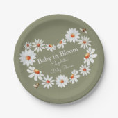 Waterverf Daisy & Bumble Bee Baby shower Papieren Bordje (Voorkant)