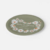 Waterverf Daisy & Bumble Bee Baby shower Papieren Bordje (Gekanteld)