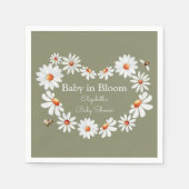 Waterverf Daisy & Bumble Bee Baby shower Servet (Voorkant)