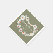 Waterverf Daisy & Bumble Bee Baby shower Servet (Hoek)