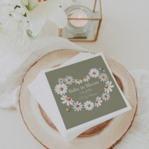 Waterverf Daisy & Bumble Bee Baby shower Servet