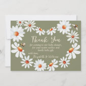 Waterverf Daisy & Bumblebee Baby shower Hartelijk  Bedankkaart (Voorkant)