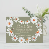 Waterverf Daisy & Bumblebee Baby shower Hartelijk  Bedankkaart (Staand voorkant)