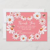 Waterverf Daisy & Bumblebee Baby shower Hartelijk  Bedankkaart (Voorkant)