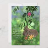 Waterverf Daisy Bunny Handgeschilderd Feestdagenkaart (Achterkant)