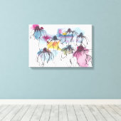 Waterverf Daisy Canvas Afdruk (Insitu (Houten vloer))