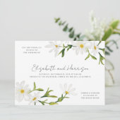 Waterverf Daisy Custom Floral Wedding Invitation Kaart (Staand voorkant)