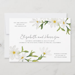 Waterverf Daisy Custom Floral Wedding Invitation Kaart
