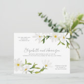 Waterverf Daisy Custom Floral Wedding Invitation Kaart (Staand voorkant)