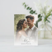 waterverf Daisy dank u foto bruiloft Briefkaart (Staand voorkant)