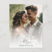 waterverf Daisy dank u foto bruiloft Briefkaart (Voorkant)