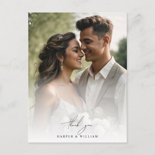 waterverf Daisy dank u foto bruiloft Briefkaart (Voorkant)