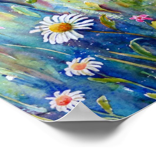 Waterverf Daisy Field Poster (Hoek)