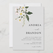 Waterverf Daisy Floral Spring All in One Wedding Kaart (Voorkant)